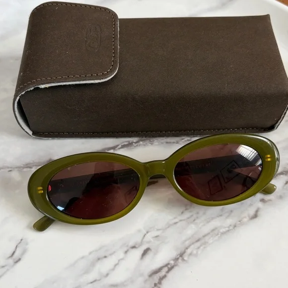 Crap eyewear sweet leaf Olive Green Oval Women's Sunglasses - Fashion Accessory - Picture 4 of 4